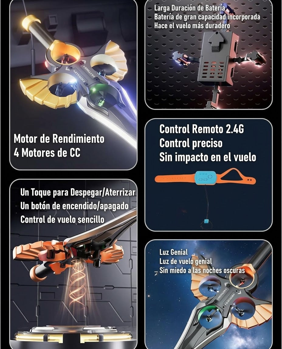 DRON ESPADA VOLADORA CON SENSOR Y CONTROL